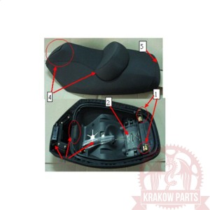 KANAPA KOMPLETNA (016-OBC)  77200-LBA2-E00-T01 Kymco Xciting 500, oryginał