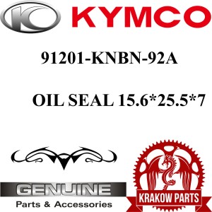 OIL SEAL 15.6*25.5*7 Kymco MXU 50 original 91201-KNBN-92A