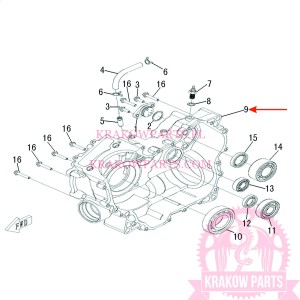 RIGHT CRANKCASE OF ATV500-D EFI T3b Linhai original 35217