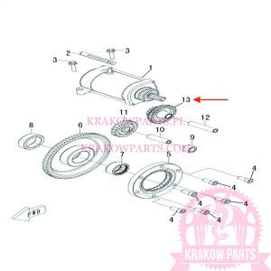 DUAL GEAR OF ATV500-D EFI T3b Linhai original 35258