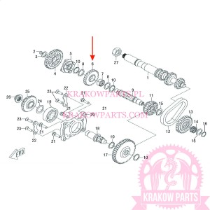 DRIVEN GEAR, HIGH RANGE OF ATV500-D EFI T3b Linhai original 35316