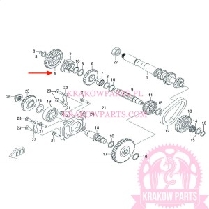 DRIVEN GEAR, LOW RANGE OF ATV500-D EFI T3b Linhai original 35318