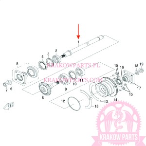 FRONT OUTPUT SHAFT OF ATV500-D EFI T3b Linhai original 35288