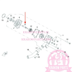WATER PUMP SHAFT OF ATV500-D EFI T3b Linhai original 35175