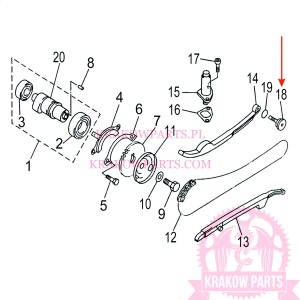 CHAIN TENSIONER PIVOT BOLT Linhai original 22718