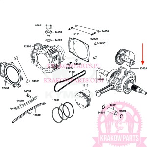 Wał korbowy Kymco MXU 700, oryginał 1300A-LKM5-305