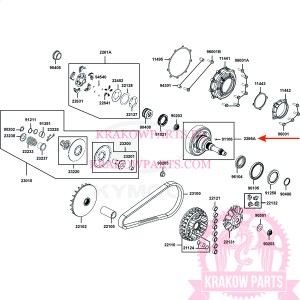 BĘBEN SPRZĘGŁA Kymco MXU 700, oryginał 2266A-LKM5-E00