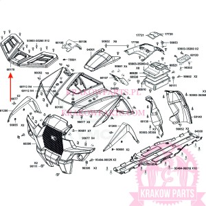PANEL.BAGAŻNIKA PRZEDNIEGO (BLACK) Kymco MXU 700, oryginał 60170-AGA8-E00-N1R