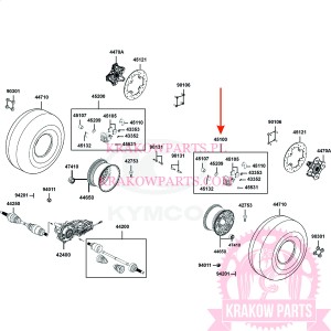 CALIPER ASSY FR BRK-RH Kymco MXU 700, oryginał 45100-LFE9-E00-R8A