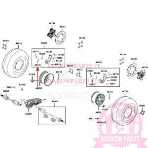 BUSH BOOT PIN Kymco MXU 700, oryginał 45132-LDH1-E00