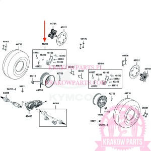 CALIPER ASSY FR BRK Kymco MXU 700, oryginał 45200-LFE9-E00-R8A