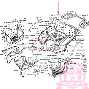 PAS TYLNY (BLACK) Kymco MXU 700, oryginał 80200-AGA8-E00-N1R