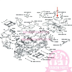 WSPORNIK BAGAŻNIKA TYLNEGO Kymco MXU 700, oryginał 81205-AGA9-Y00