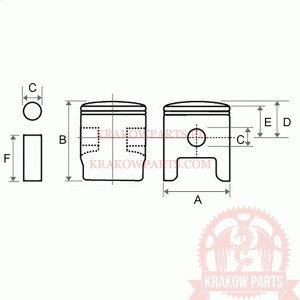 Tłok Wossner 8182D050 Yamaha 175CT-2 175CT 175DT 175MX 66,44mm