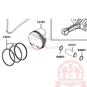 Piston kit standard Kymco Xciting 500, MXU 500, UXV 500, original
