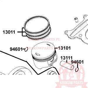 Piston kit standard Kymco Maxxer 300, MXU 300, original