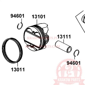 Piston kit standard Kymco New Downtown 125, People GT 125, X-Town 125, original kit-13101-LFA7-E00