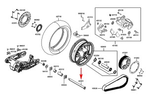 Ось RR колесо 42301-LGC6-E00 Kymco AK 550 (AK550), оригинал