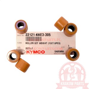 ROLKI WARIATORA 6 szt. (12,5 gr) Kymco Downtown GT 125, X‑Town City 125, DTX 360 125, oryginał 22121-KKE3-305