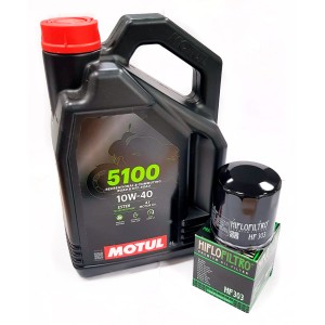 Olej silnikowy Motul 5100 4T ESTER 10W40 4L MA2 + Filtr Oleju Hiflo HF303