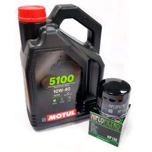 Olej silnikowy Motul 5100 4T ESTER 10W40 4L MA2 + Filtr Oleju Hiflo HF138