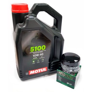 Olej silnikowy Motul 5100 4T ESTER 10W40 4L MA2 + Filtr Oleju Hiflo HF147