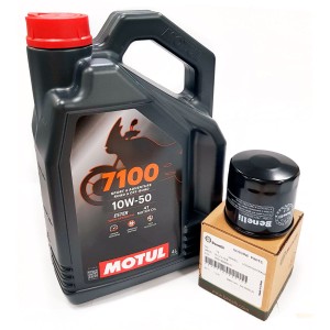 Olej silnikowy Motul 7100 10W50 4L + Filtr Oleju Benelli 500 Leoncino, 502 TRK, 752 S, 800 Leoncino