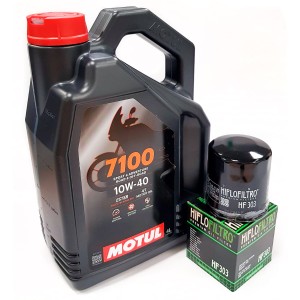Olej silnikowy Motul 7100 4T 10W40 4L MA2 syntetyczny + Filtr Oleju Hiflo HF303