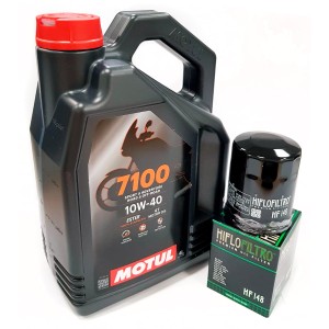 Olej silnikowy Motul 7100 4T 10W40 4L MA2 syntetyczny + Filtr Oleju Hiflo HF148