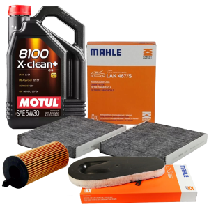 KNECHT Filtr oleju OX404D powietrza LX3598 Filtr kabinowy LAK 467/S Olej silnikowy MOTUL 8100 X-CLEAN+ 5W30 5l