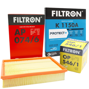 FILTRON Filtr oleju OP 546/1 Filtr powietrza AP 074/6 Filtr kabiny K 1150A