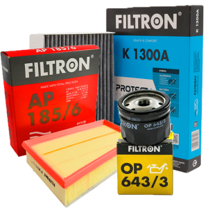 Filtr oleju Filtron OP643/3 Filtr powietrza FILTRON AP 185/6 Filtr kabiny FILTRON K 1300A