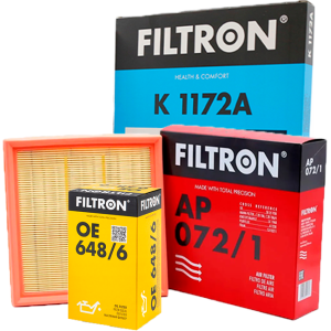 Filtron Filtr Oleju OE648/6 Filtr powietrza AP 072/1 Filtr kabinowy węglowy K1172A