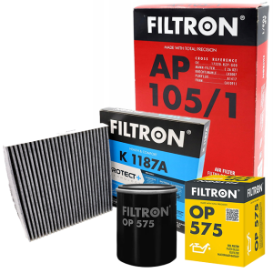 FILTRON  Filtr powietrza AP 105/1 Filtr kabinowy węglowy K1187A Filtr Oleju OP575
