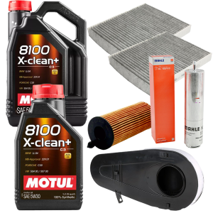 KNECHT Filtr oleju OX404D + paliwa KL169/4D + powietrza JC PREMIUM B2B031PR + PURRO kabiny PUR-PC3018C-2 + MOTUL Olej silnikowy 8100 X-CLEAN+ 5W30 5l + 5w30 1L
