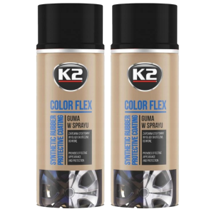 2x K2 Guma w sprayu Color Flex czarny połysk 400 ml