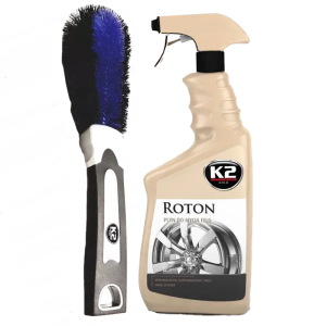 K2 Spiralna szczotka do mycia felg i kołpaków + Płyn do Mycia Felg Roton 700ml
