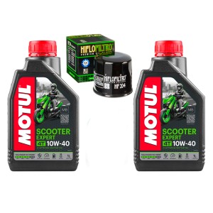 Olej silnikowy MOTUL SCOOTER EXPERT + Filtr oleju Honda NSS 250 Forza SH 300i ADV 350