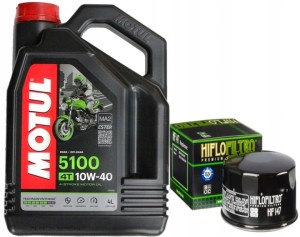 ZESTAW FILTR HF147 YAMAHA KYMCO + OLEJ MOTUL 5100 10W40 4L