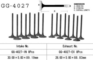 VESRAH ZAWÓR SSĄCY KAWASAKI ZX10 '88-'90 (ZX1000B1-B3) (30,0 X 5,0 X 88,83 MM) GG-4027-IN